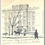 Schets van DB van den Muyzenberg Schets van de woning in Warschau met paard en wagen op de voorgrond