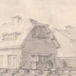 Tekening van twee huizen